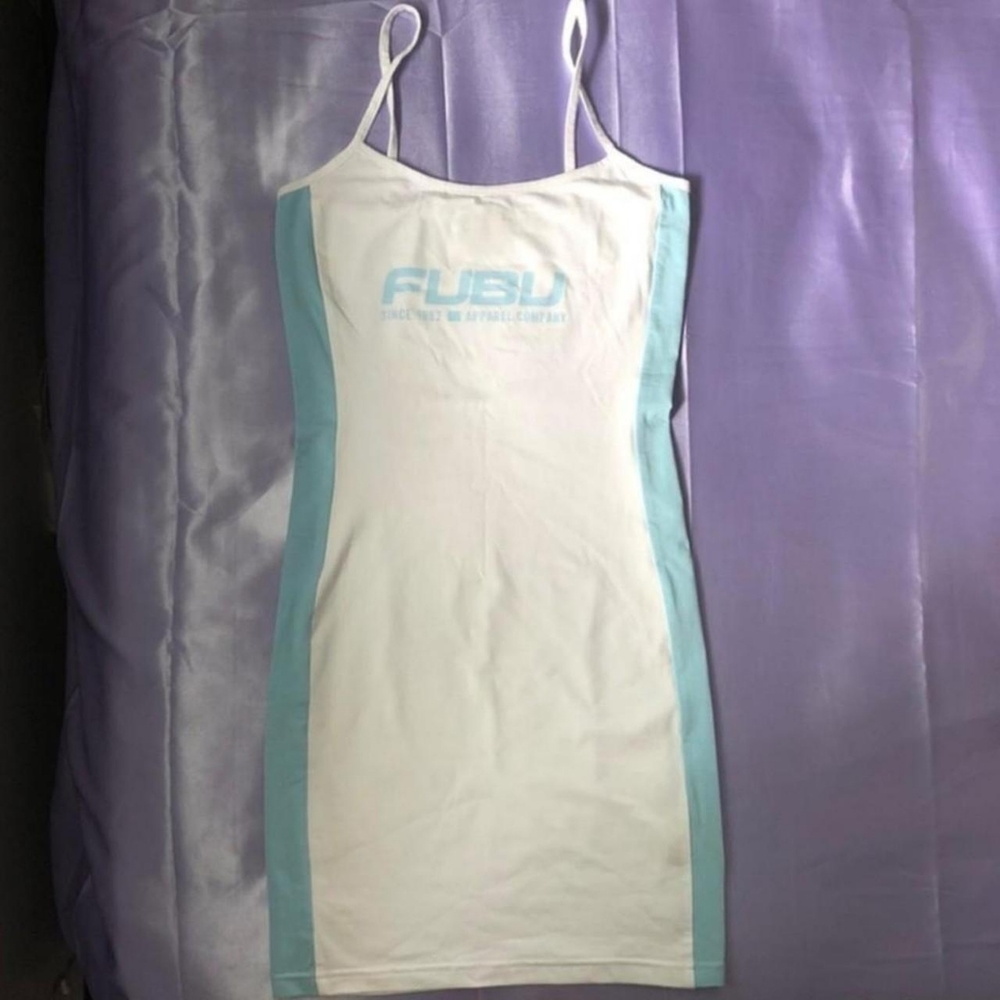 Fubu 90s White & Blue Tank Dress Size XS / S
